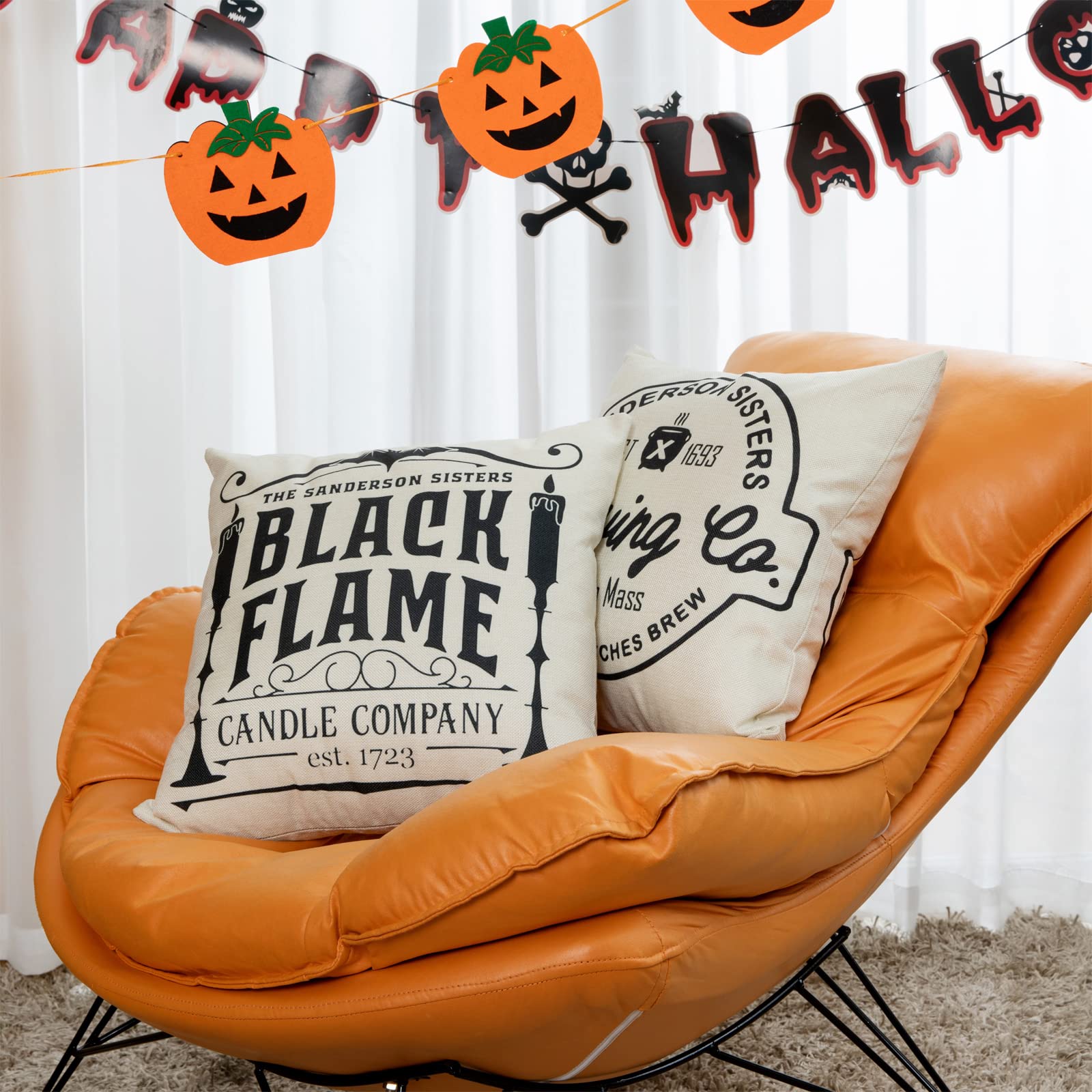 Set di 4 federe per cuscini con decorazioni di Halloween, 45,7