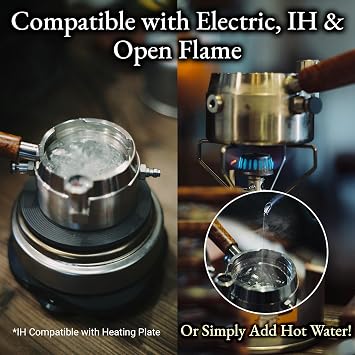 UPHOT Portable Espresso Machine 8-in-1, 9 Bar Pneumatic, Manual No-Power Espresso Maker, Stainless Steel, Compact for Travel Camping Outdoor (Silver, R-H-ComboSet-8)