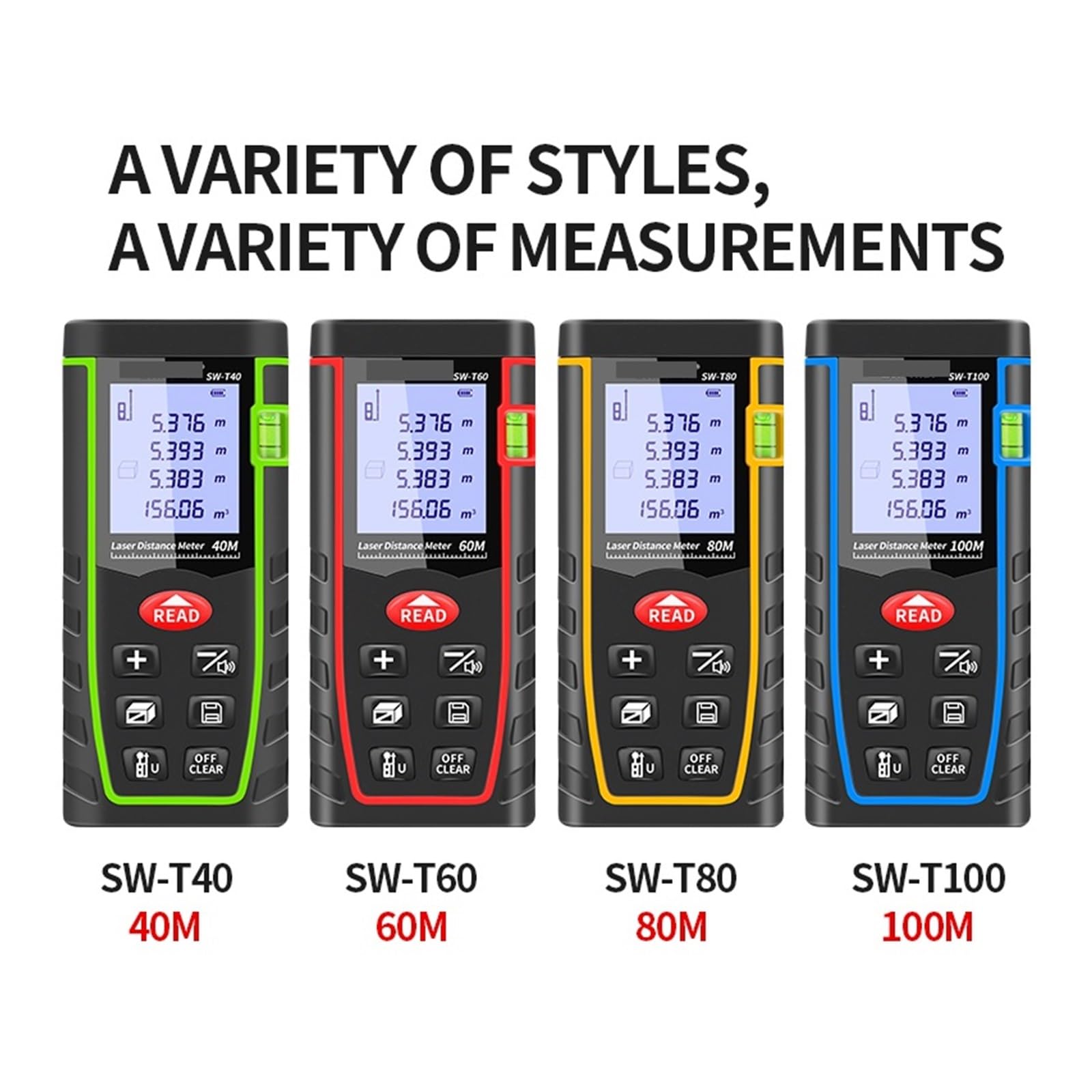 Misuratore di distanza 40M 60M 80M 100M Roulette elettronica Nastro digitale Telemetro Range Finder Tester Strumenti Precisione Flessibilità Misurazione