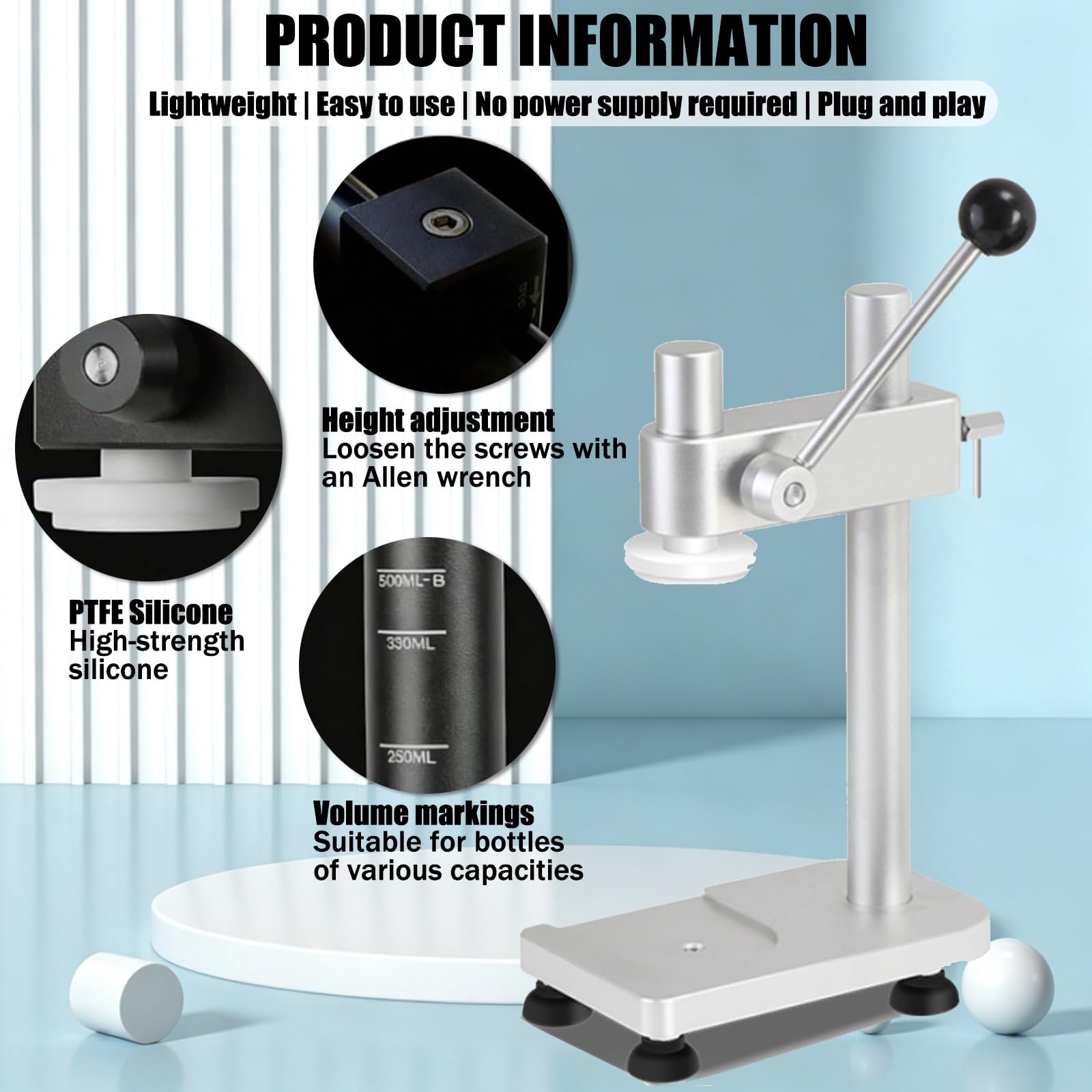 Máquina selladora manual de latas, para tarros de 55 mm de diámetro
