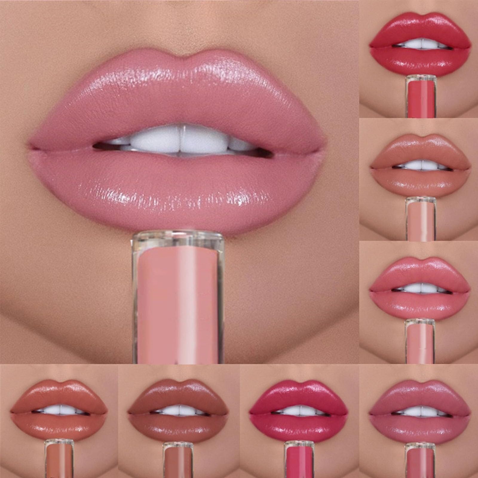 Lápiz labial de crema de 12 colores, lápiz labial de crema de 12 colores, taza sin lápiz labial, impermeable, sin relleno, impermeable e hidratante de larga duración Velvet lápiz labial rojo(12PCS)