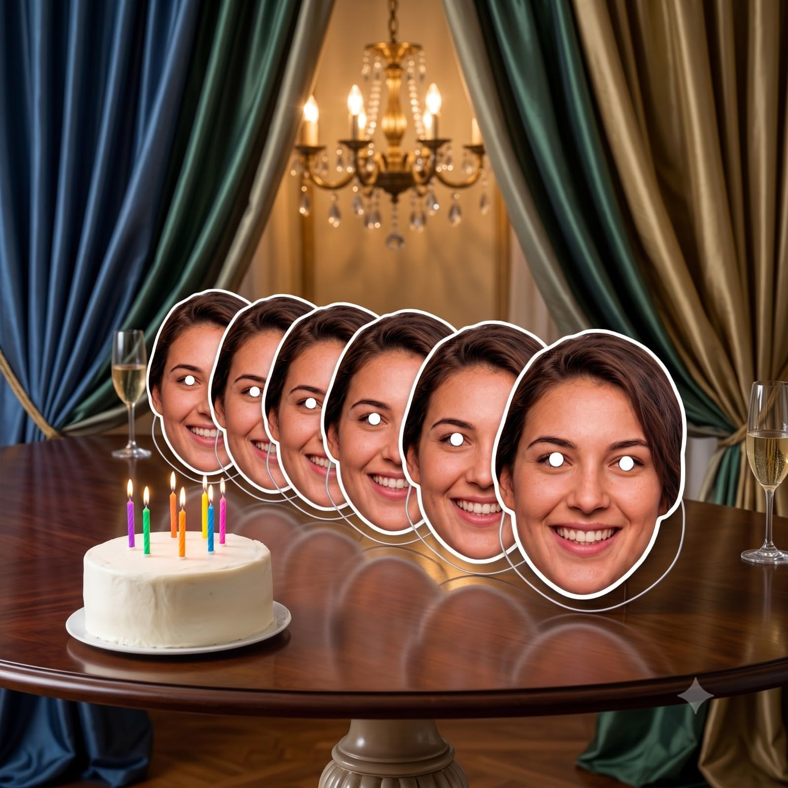 SHARRLA Custom Photo Face Mask, Personalised Cut-Out, 26cm