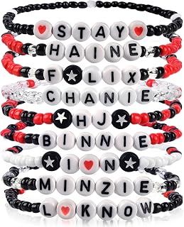 9PCS Stray Merch Stay-Inspired Beaded Bracelets Set – Adjustable SKZ Merch Friendship Bracelets, Fandom Stray Jewelry Gifts for Concerts & Everyday Wear