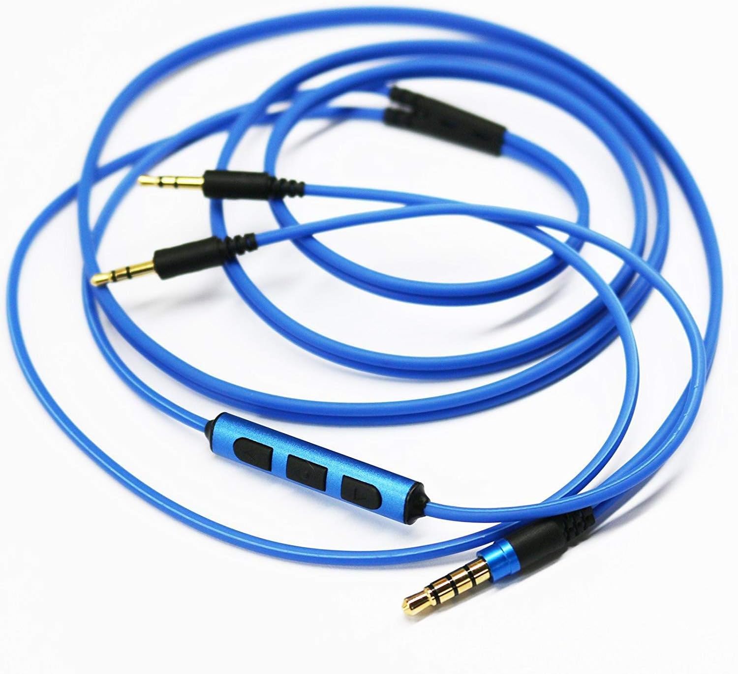 Sol Republic-Blue New replacement Cable Remote volume & Microphone For Sol Republic Master Tracks HD