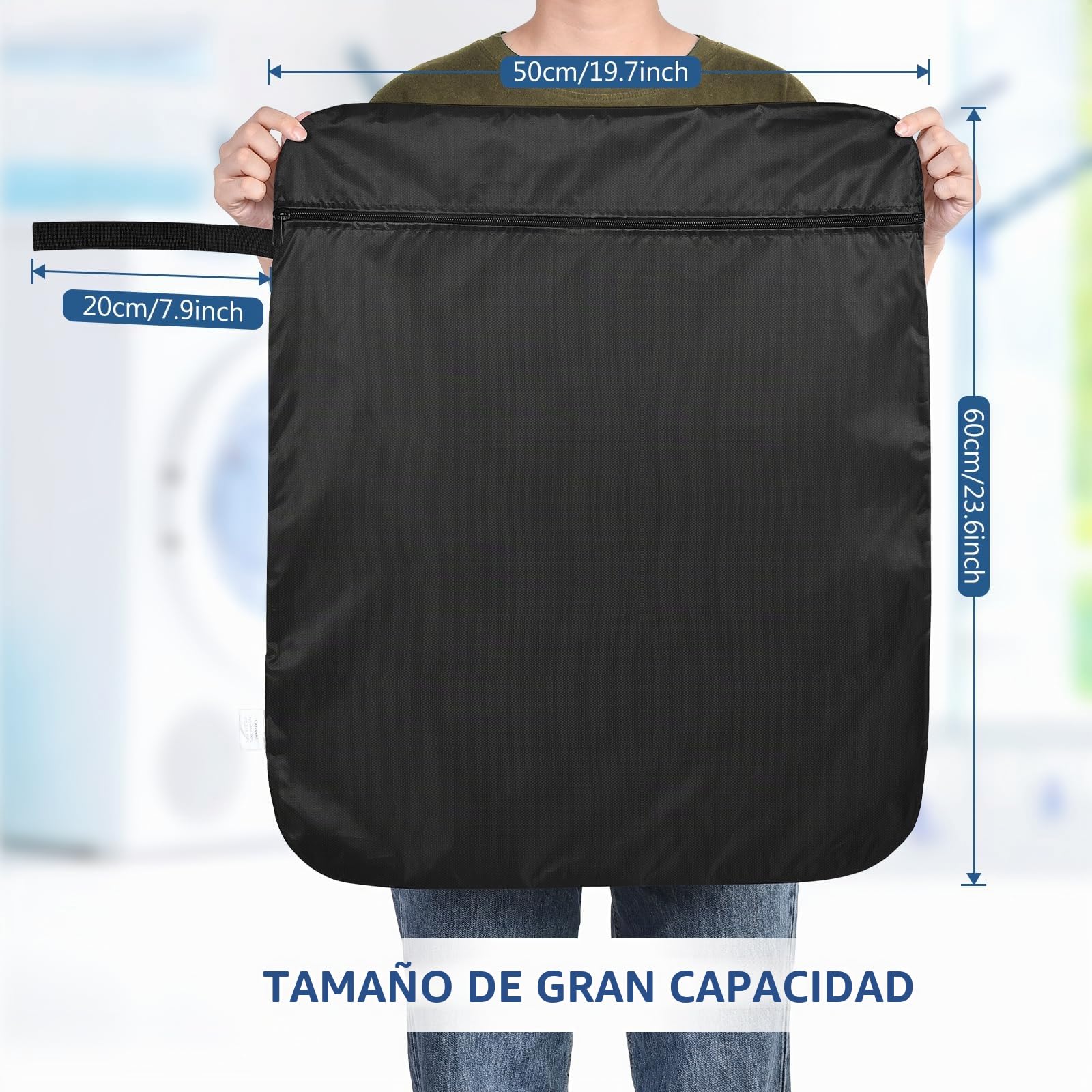 OTraki 2 Piezas Bolsa Ropa Mojada 50 x 60CM Reutilizable con Cremallera Bolsa Almacenamiento Impermeable con Lavadora Wet Bag para Viaje, Seca y Húmedas de Tela para Piscina, Gimnasio, Bebe, Pañales