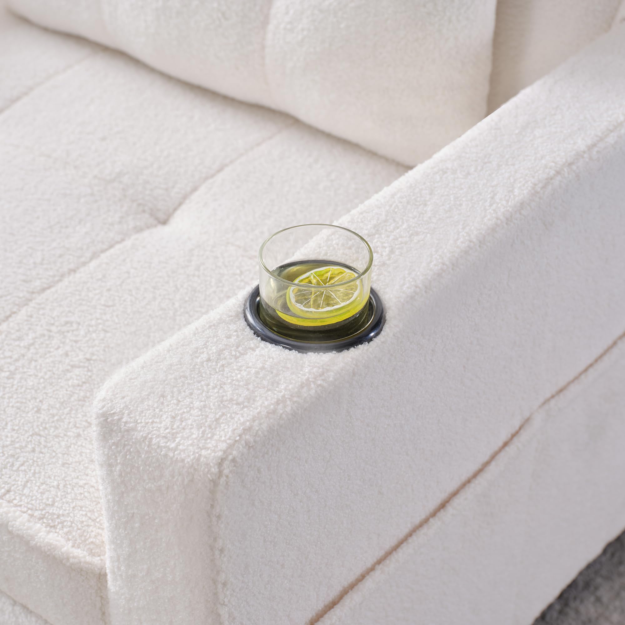 Generisch Sofá cama individual extensible 3 en 1 con soportes para bebidas y conexión USB, sillón ajustable, cama de invitados, ahorra espacio para habitaciones pequeñas, estudiantes, apartamentos