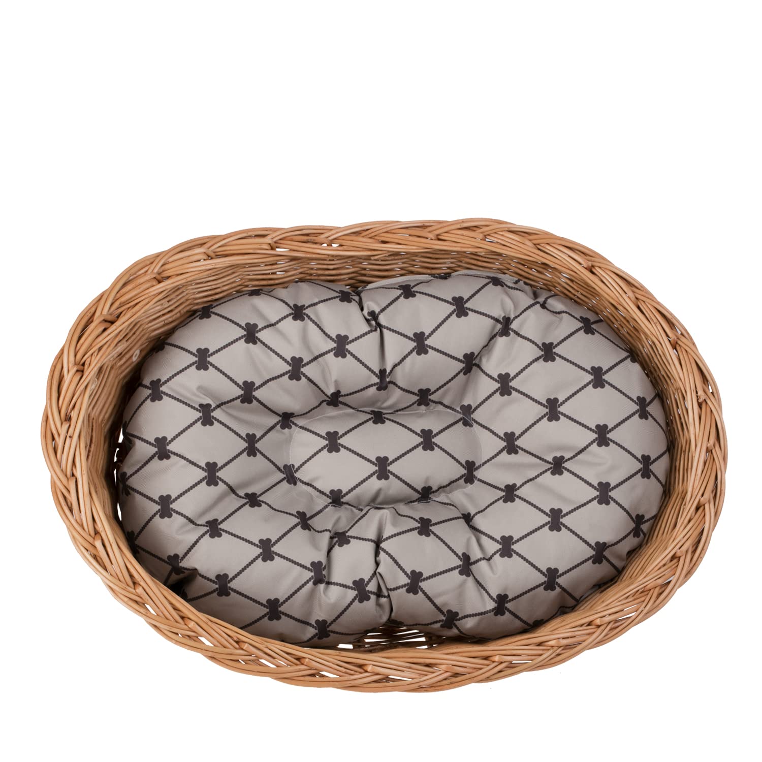 Cestino per cani in vimini di colore naturale, cestino per animali domestici (beige, 95 x 72 H27)