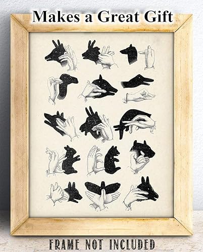 Miniatura 2 de Marionetas de sombra de manos - Impresión artística sin marco de 11 x 14 - Gran habitación de los niños, guardería, preescolar y decoración de