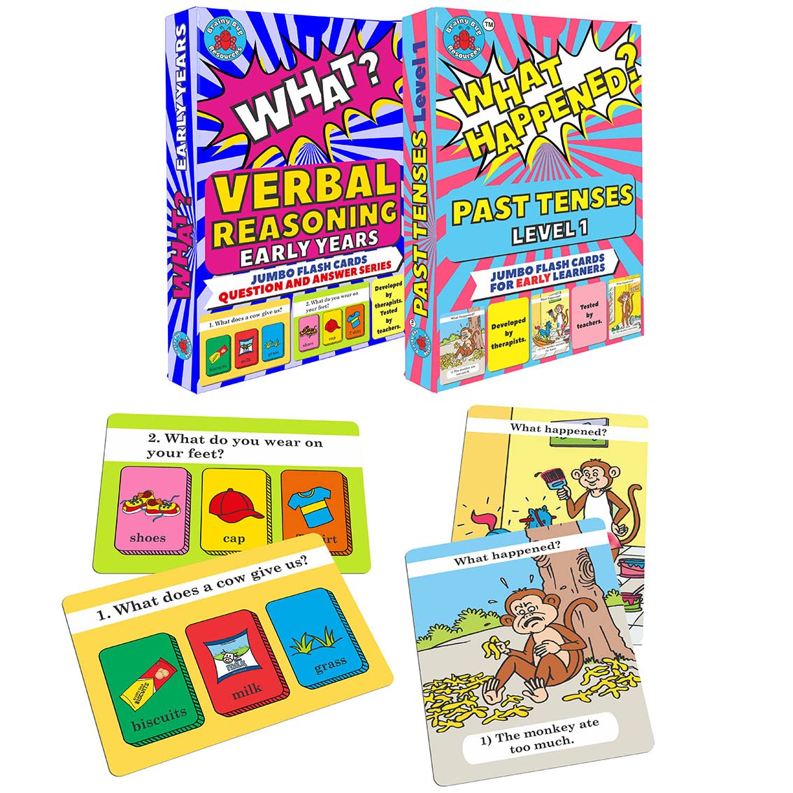 60 Flaschards for Early Learners | 30 What Happened? Flashcards | 30 What ? Flashcards | Learn Action Words in Past Tenses | Build Verbal Reasoning Skills | Learn English | Special Needs Kids (B0BWWKTPWW) Amazon Price History, Amazon Price Tracker