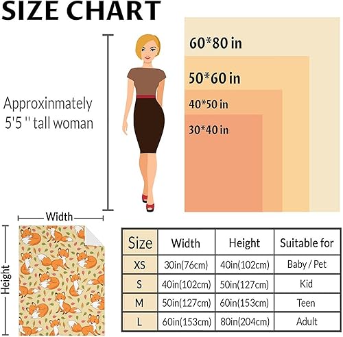 Miniatura 65 de Manta de zorro personalizada con nombre para niñas y niños, suave, mullida y acogedora, manta tamaño regazo de 30 x 40 pulgadas, para sofá, oficina