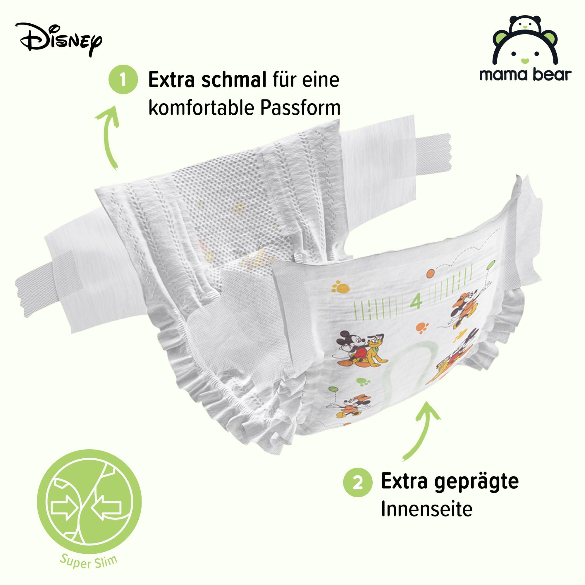 Amazon-Marke: Mama Bear Disney Ultra Dry Windeln Größe 4 (8-14 kg) - MONATSBOX, Weiß, 168 Stück (2 Packungen mit 84)