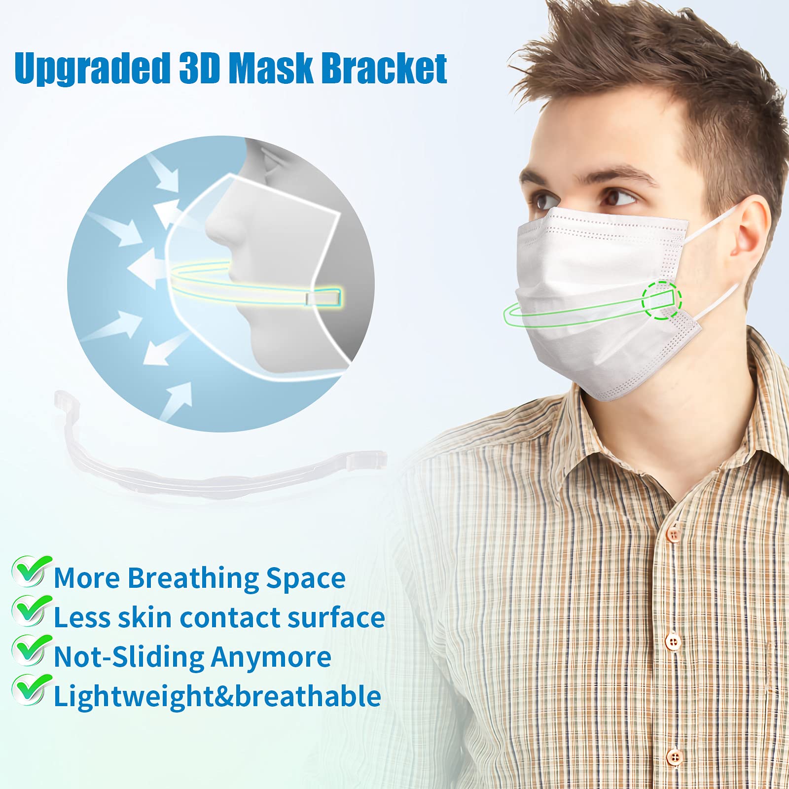 Mask Inserts For Breathing Room (12Pcs) TOOVREN Upgraded 3d Face Mask Bracket, Mask Guards For