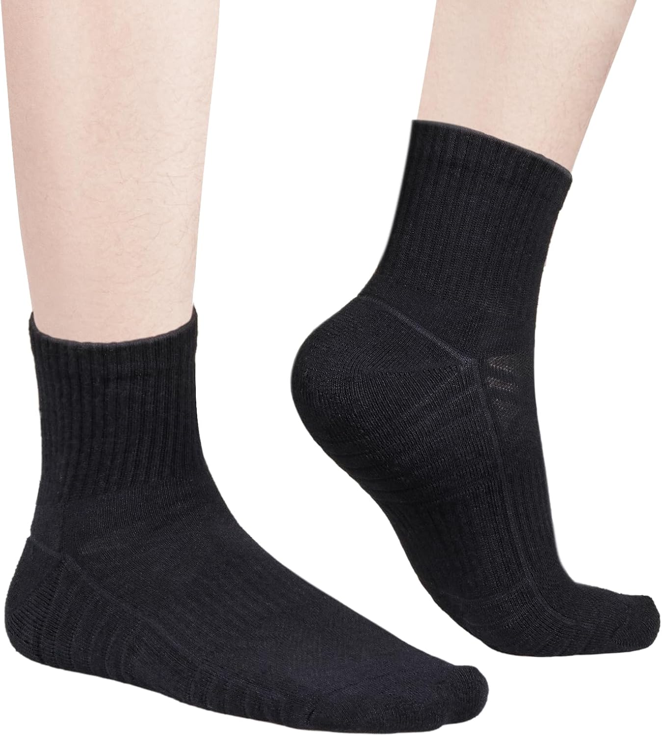 YUEDGE Men's Ankle Socks For Men Anti Blister Cushioned Athletic Running Socks Moisture Wicking Quarter Mens Socks, 5 Pairs - Image 2