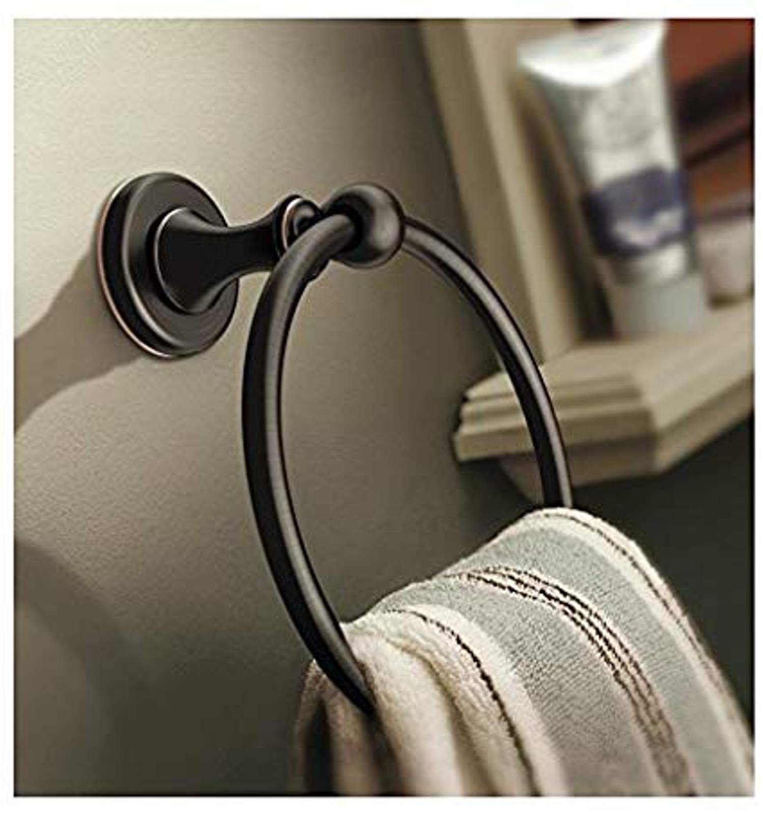 Moen Towel Ring, Whitley, Metal Base, Plastic Ring