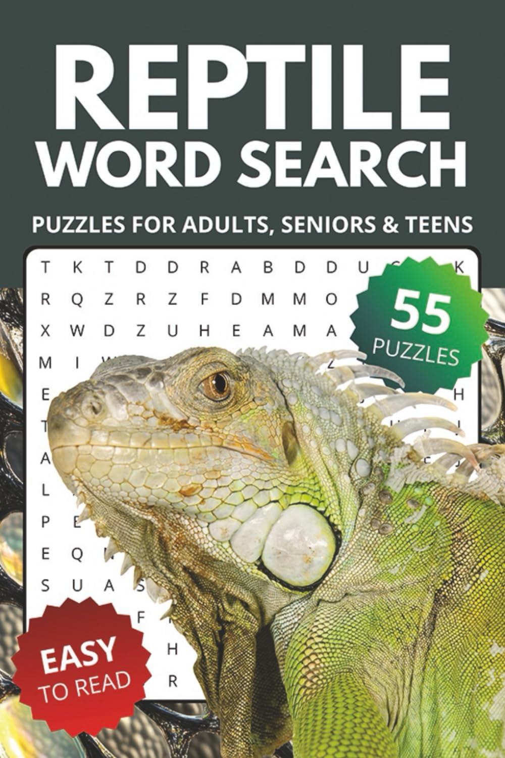 Reptile Word Search Book: Word Searches about Reptiles, Snakes & Lizards | 6x9 inches, 110 pages, 55 Puzzles | Gift for Vacations, Holidays and Relaxing Times
