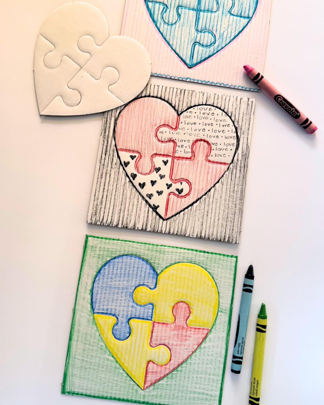 Roylco Love You to Pieces Heart Puzzles, Set of 12 – Kids Valentine's Day Craft Kit, Blank Puzzle Pieces to Color & Decorate, DIY Gift for Parents, Grandparents & Classrooms image 3