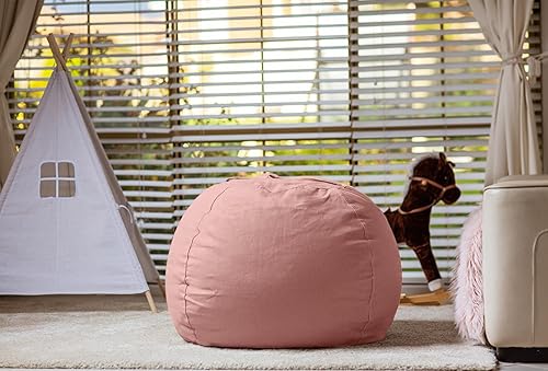 Miniatura 110 de WEKAPO - Puf con cremallera para guardar juguetes de peluche, hecho de lona de algodón de alta calidad, extragrande de 38 pulgadas, ideal para los