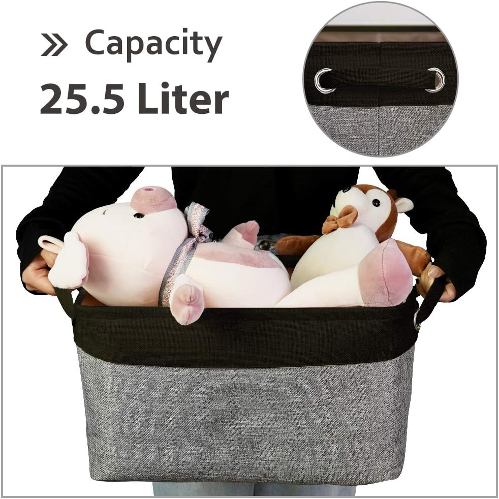 Seniny Collapsible Storage Bins [3-Pack] Storage Cubes Box, Large Storage Baskets for Organizing, EVA Fabric Organizer with Handles for Home Office, Closet Nursery Toys Suitable for Clothes Kids Room