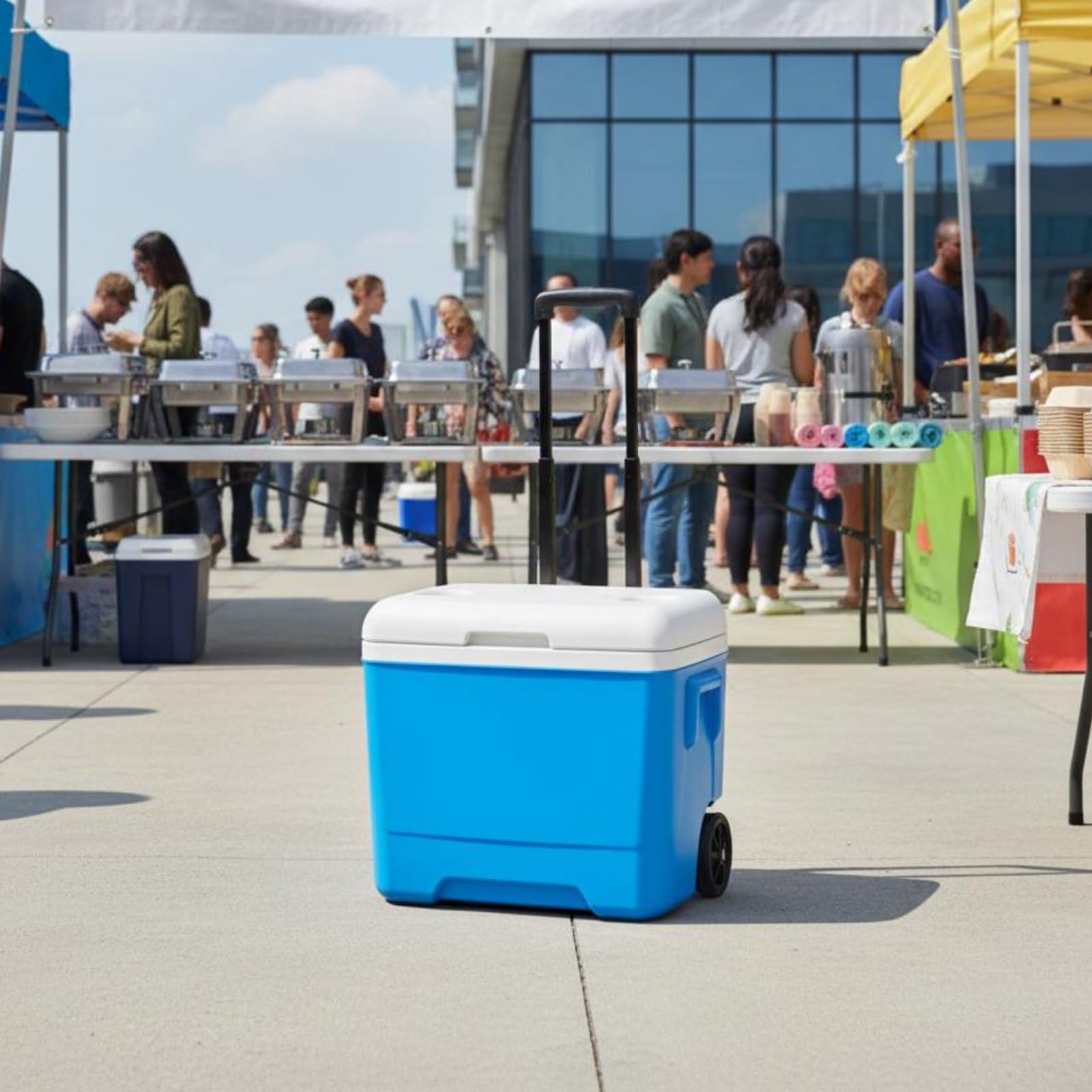 Roller Carrello Frigo Portatile Borsa Termica Ghiacciaia Isolata con Schiuma PU Spessa E Materiale per Uso Alimentare Struttura Durevole Adatto a