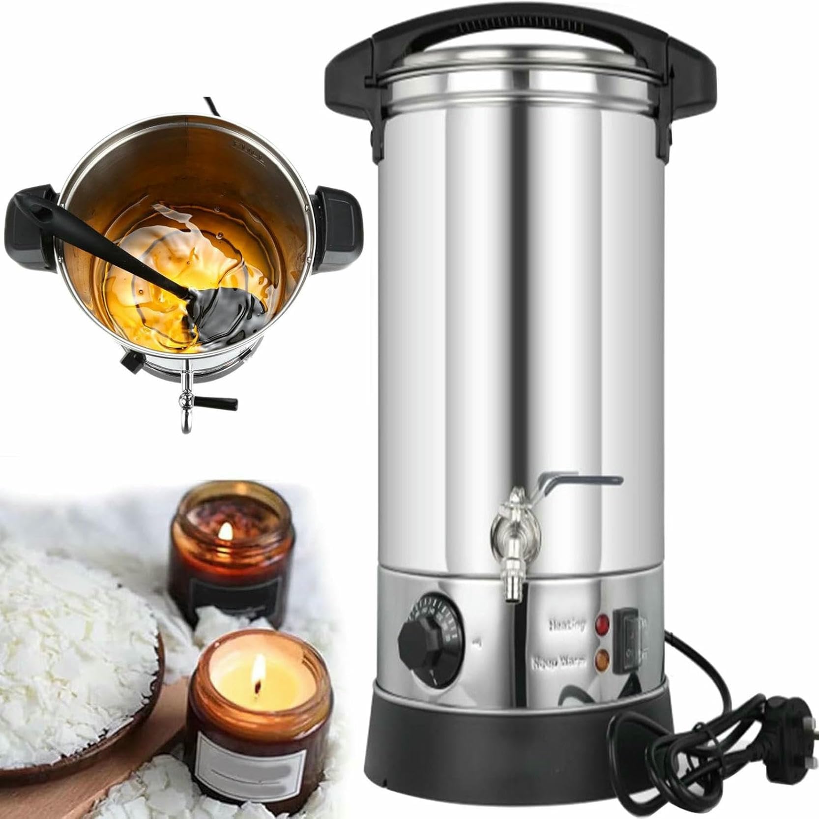 Fondoir à bougie électrique de 25L avec robinet et contrôle de température précis
