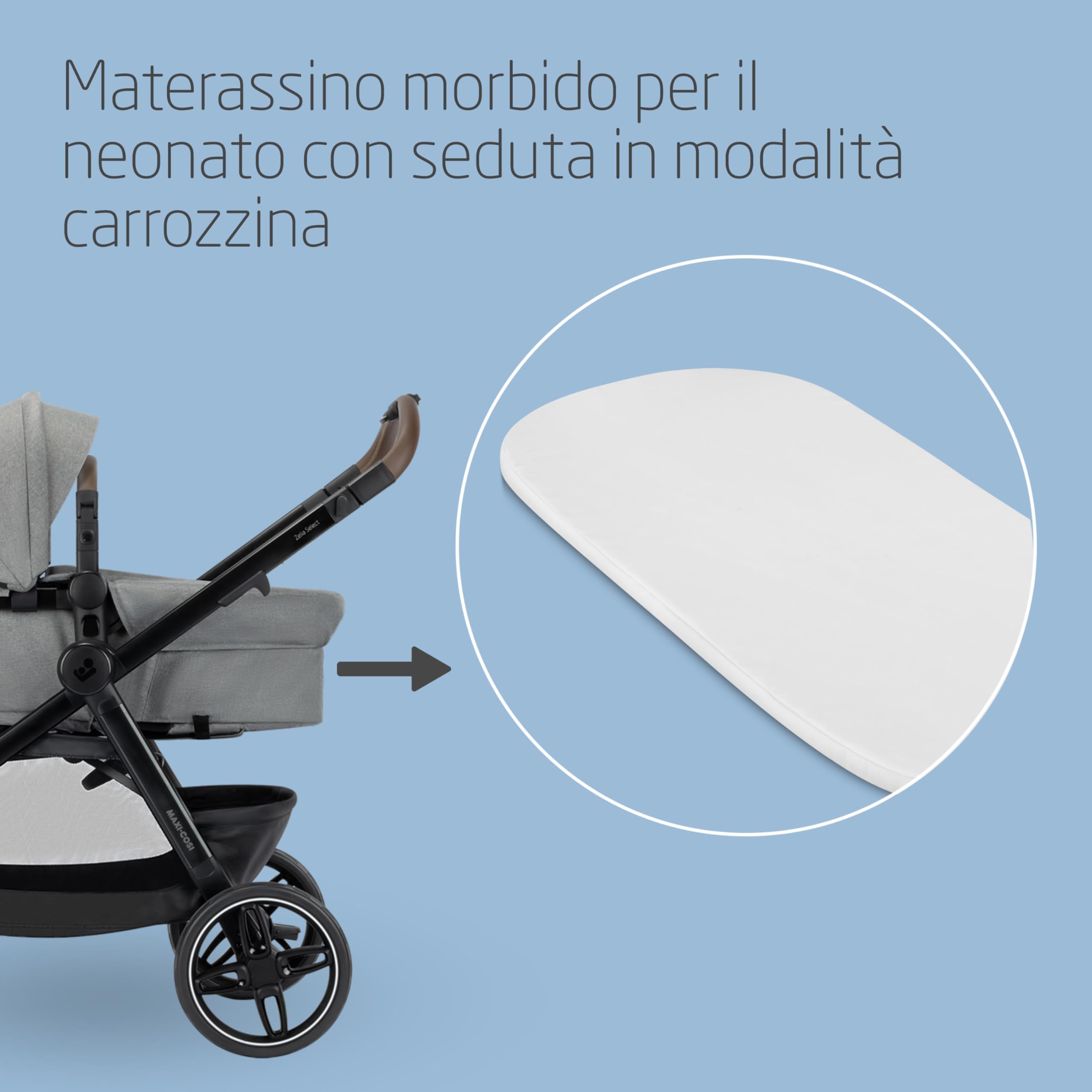 Maxi Cosi Zelia Select Trio Passeggino Trio 0-4 anni 0-22 kg CabrioFix S i-Size Grigio