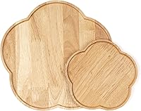 Vista 1 de GOODSDECO Juego de platos de madera, platos de madera, platos de aperitivo de madera, cargadores para platos llanos, manteles individuales de madera