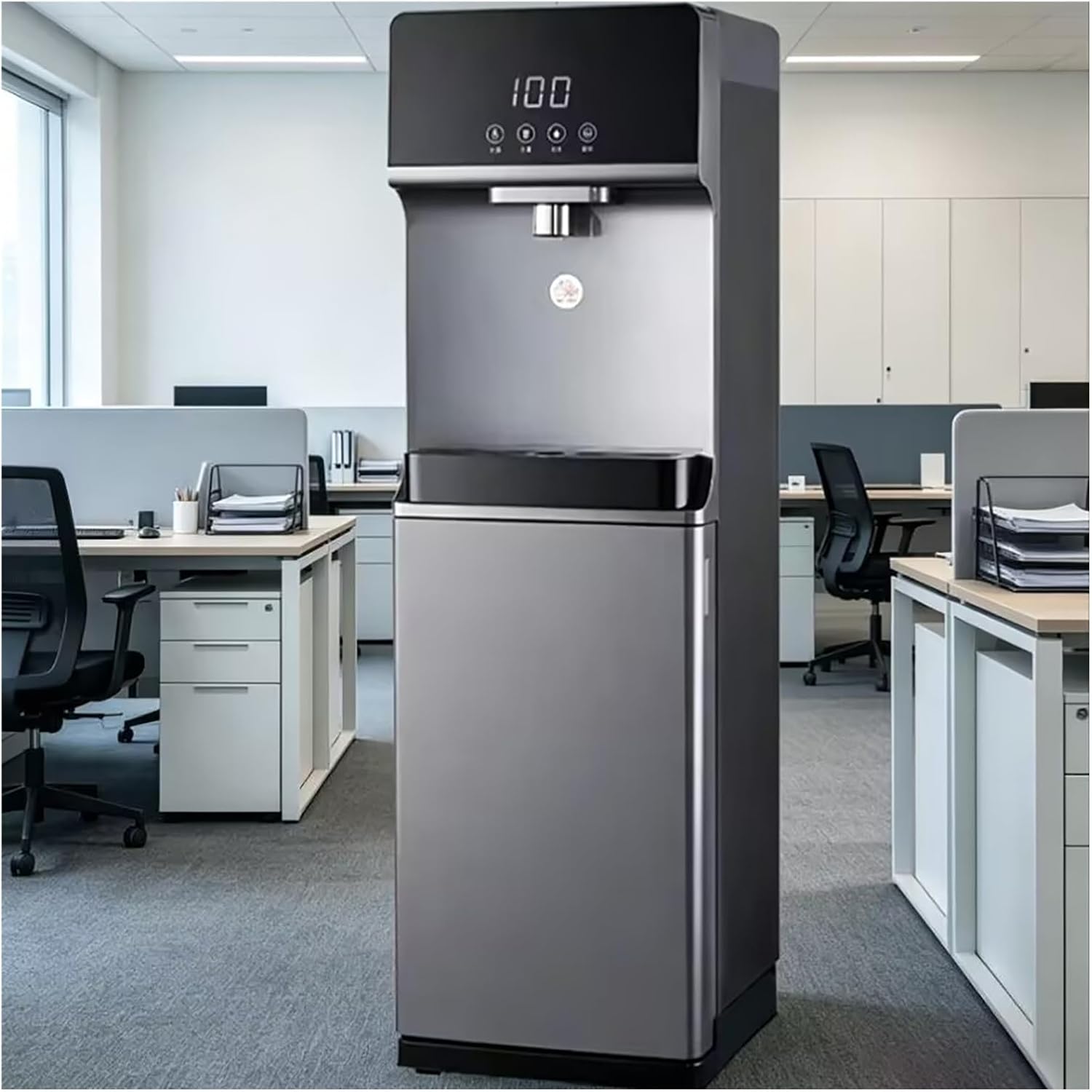 Bottom Loading Water Cooler Dispenser, Floor Loading Hot and Cold Water Dispenser，Heats Up in 3 Seconds，5 Temperature Settings， Chillers & Waters Fountains，for Kitchen Tea & Coffee