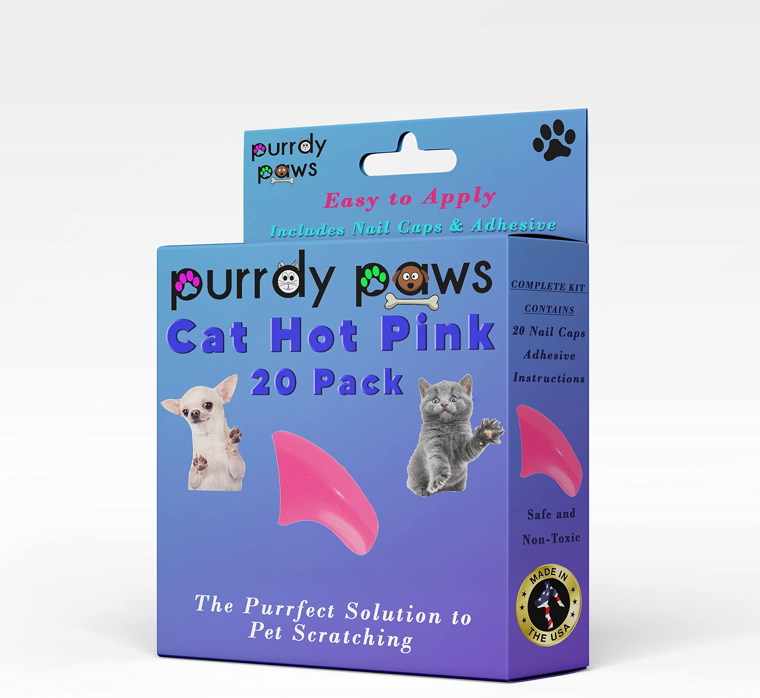 Soft Nail Caps for Cat Claws HOT Pink Medium