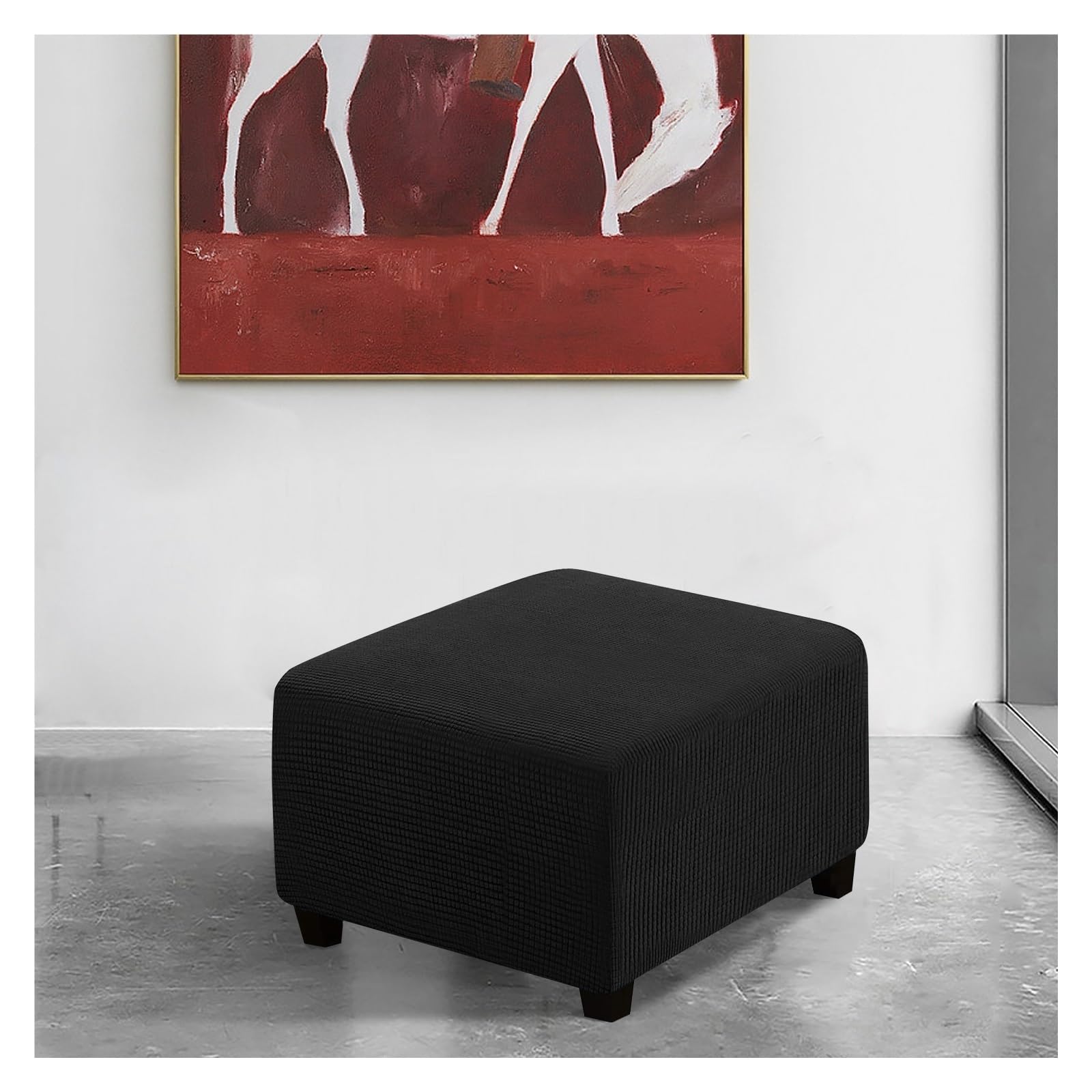 ILiemao Ottomane Bezug - Stretch Hockerabdeckung Für Rechteckige Hocker, Waschbar & Elastisch