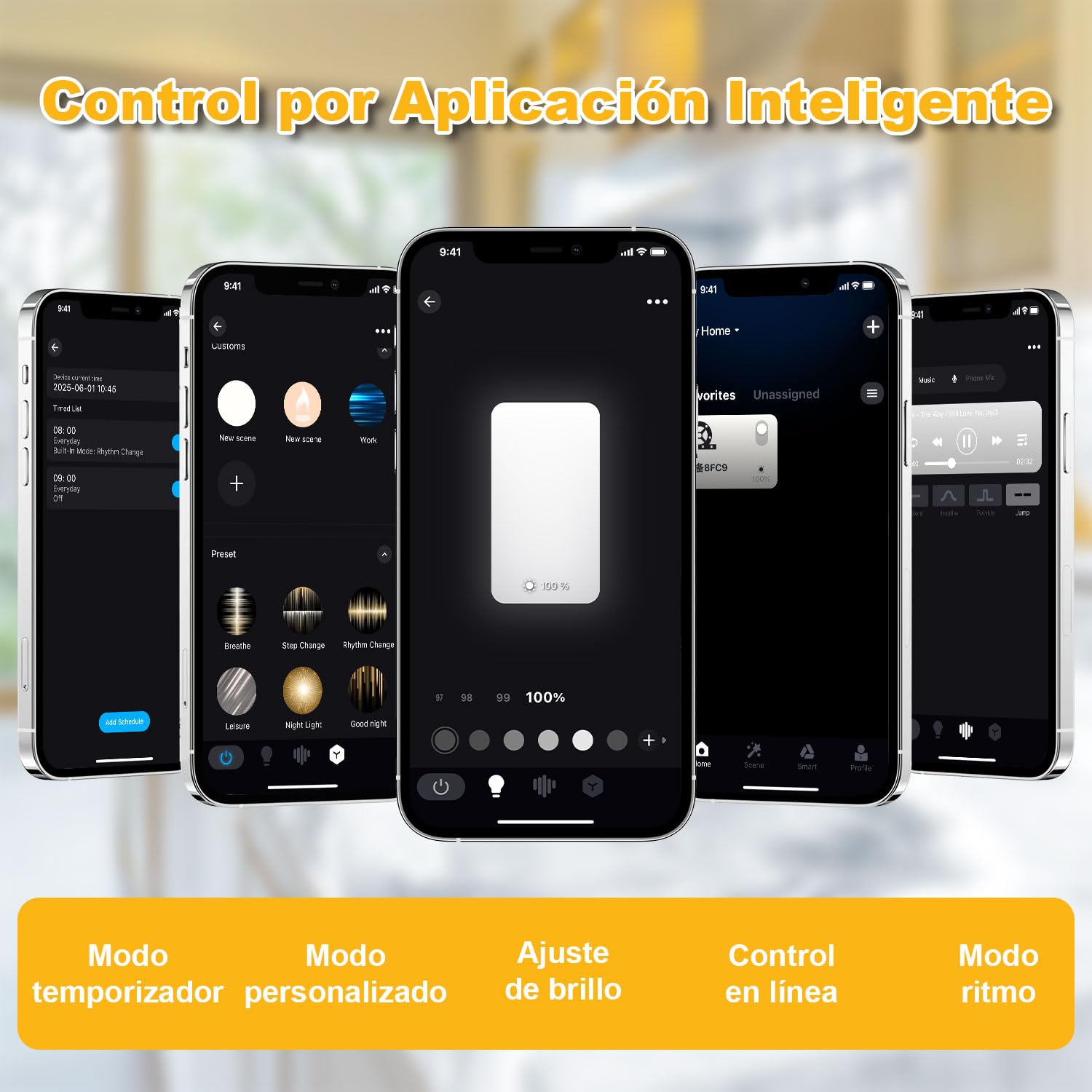 Retroiluminación LED suaves Blanco 6000K 24V 36W, Panel LED Regulable Compatible con Alexa, Luz Flexible con Mando y Control por APP, 50x25 cm para Mármol, Ónix y Encimeras de Cuarzo (8 Pack)