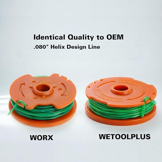 Replacement Spools for Worx WA0014 Spool & Line for WG168, WG190 & WG191 Cordless String Trimmers (3+1 Pack)