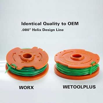 Replacement Spools for Worx WA0014 Spool & Line for WG168, WG190 & WG191 Cordless String Trimmers (3+1 Pack)