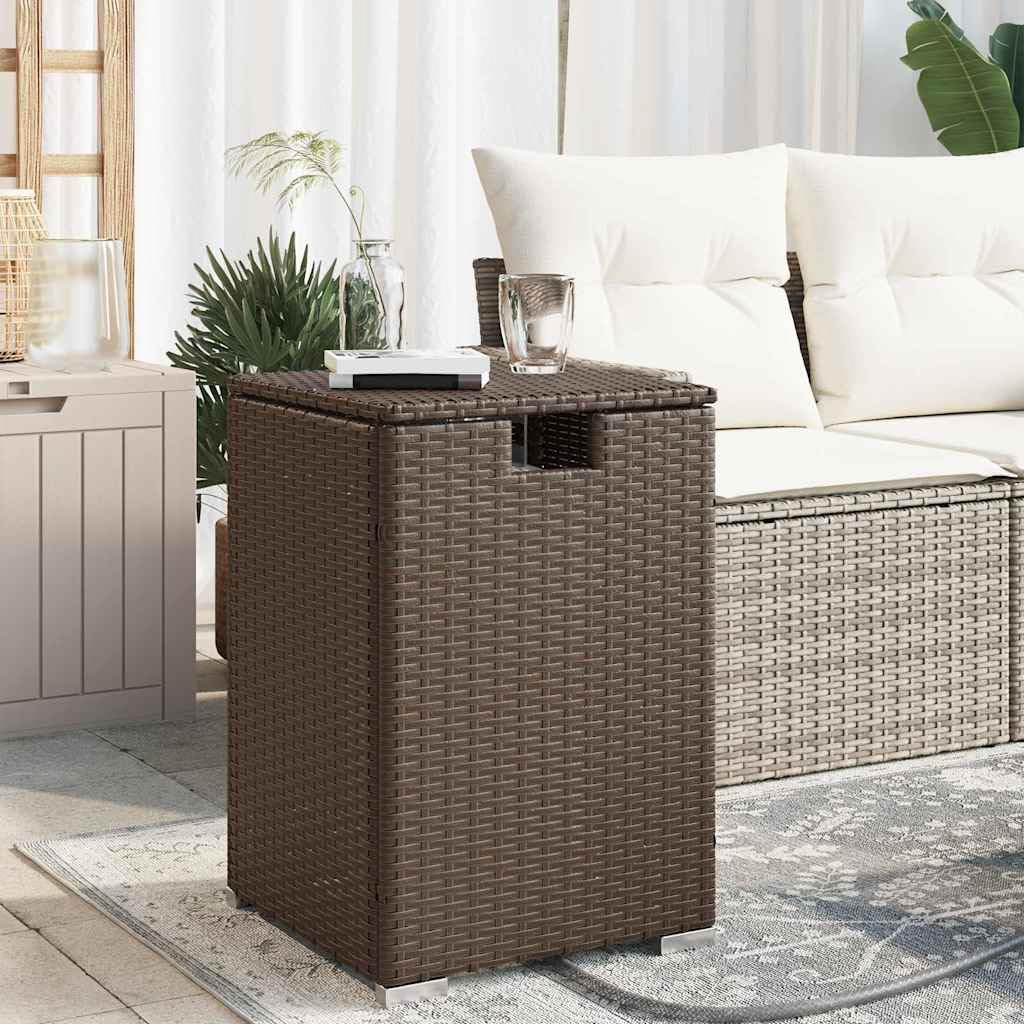 vidaXL Tavolo Copri Serbatoio Propano 40x40x60cm Polyrattan Marrone