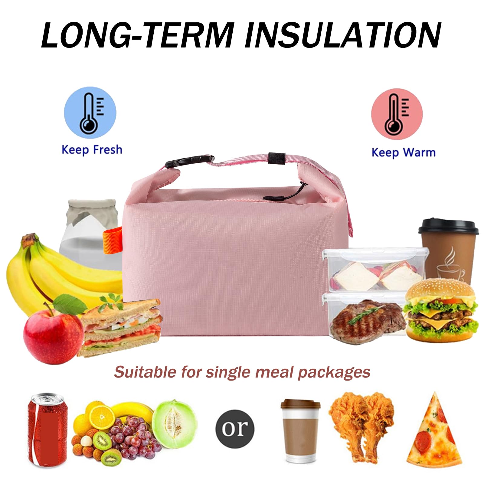 MLPKOI Bolsas Termica Porta Alimentos Pequeña, Bolsa Comida Trabajo para Hombres y Mujeres, Fiambreras comida trabajo, Lunch Bag para Picnic, Bolsa Nevera Pequeña, Trabajo, Escuela, Oficina — view 3