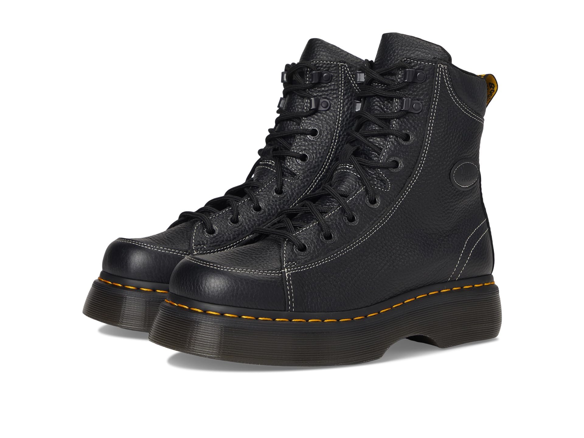 Dr. Martens womens Buzz 8-eye, Black Milled Nappa, 6