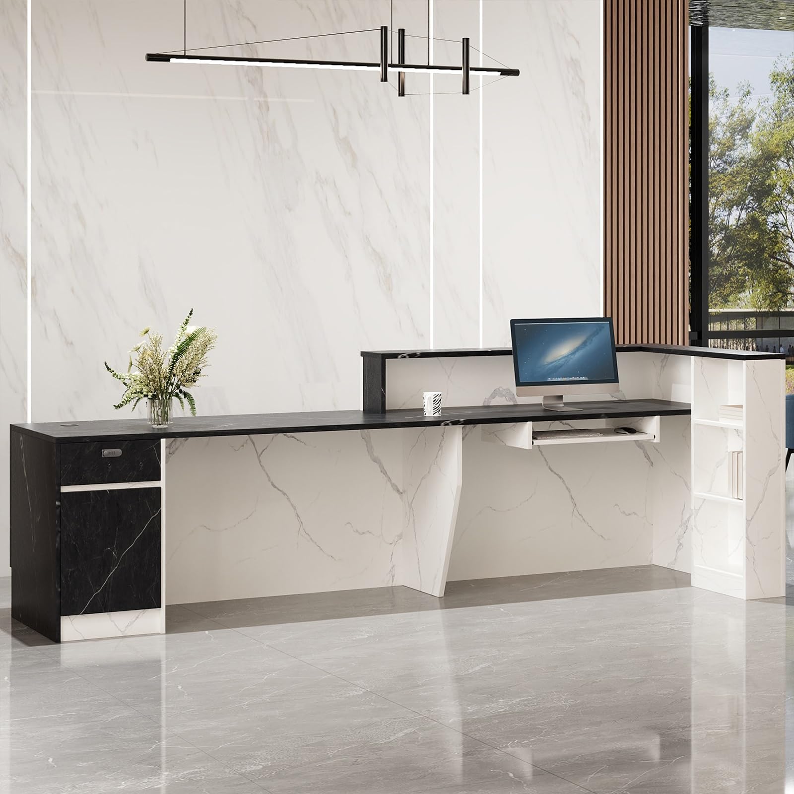 Moderno Recept Desk con Ders Bancone Bianco per Parrucchieri Uffici Alberghi e Negozi di AbbigliamentoVersatile Recept Pelliccia per Aziende Estetiche