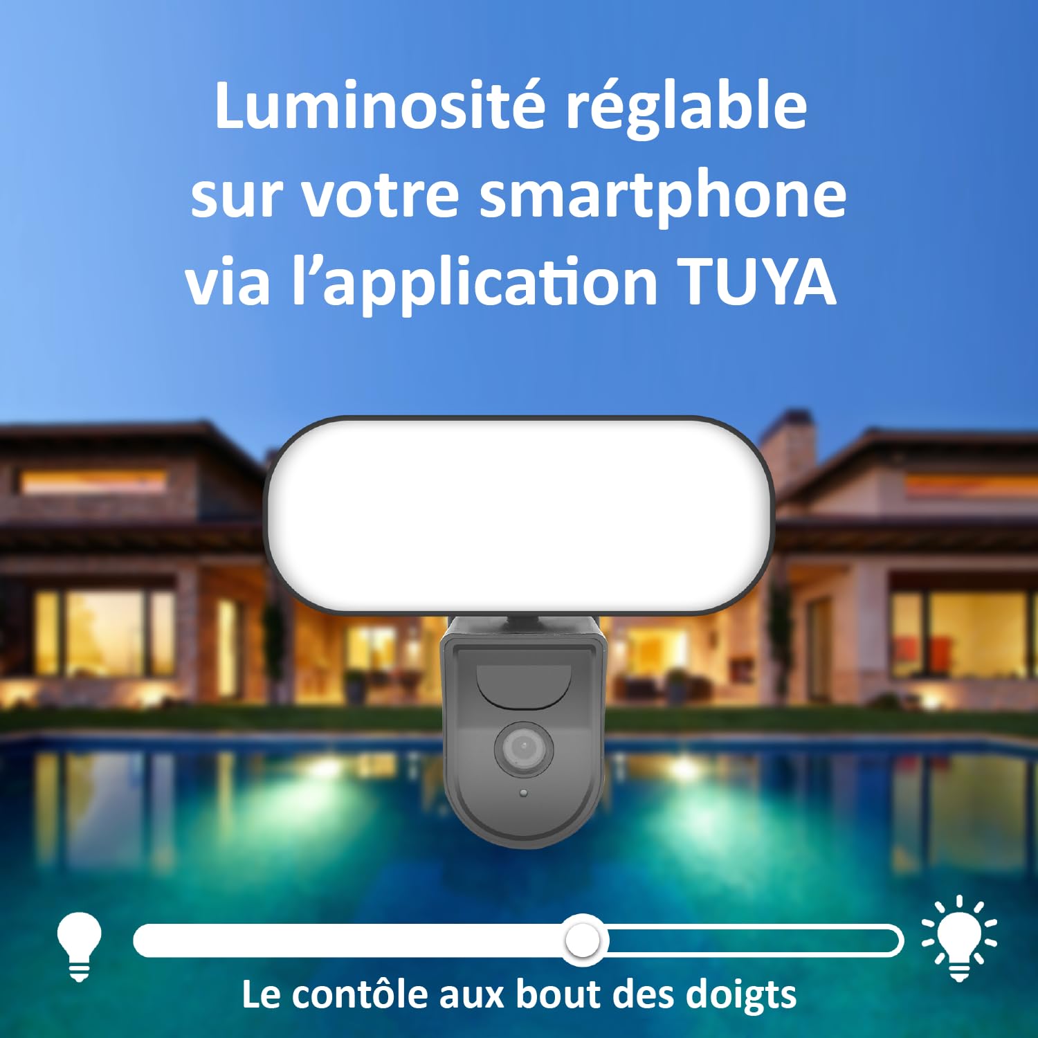 KYF - Caméra Intérieure/Extérieure Filaire Full HD 3MP Fonction éclairage LED 2310 Lumen