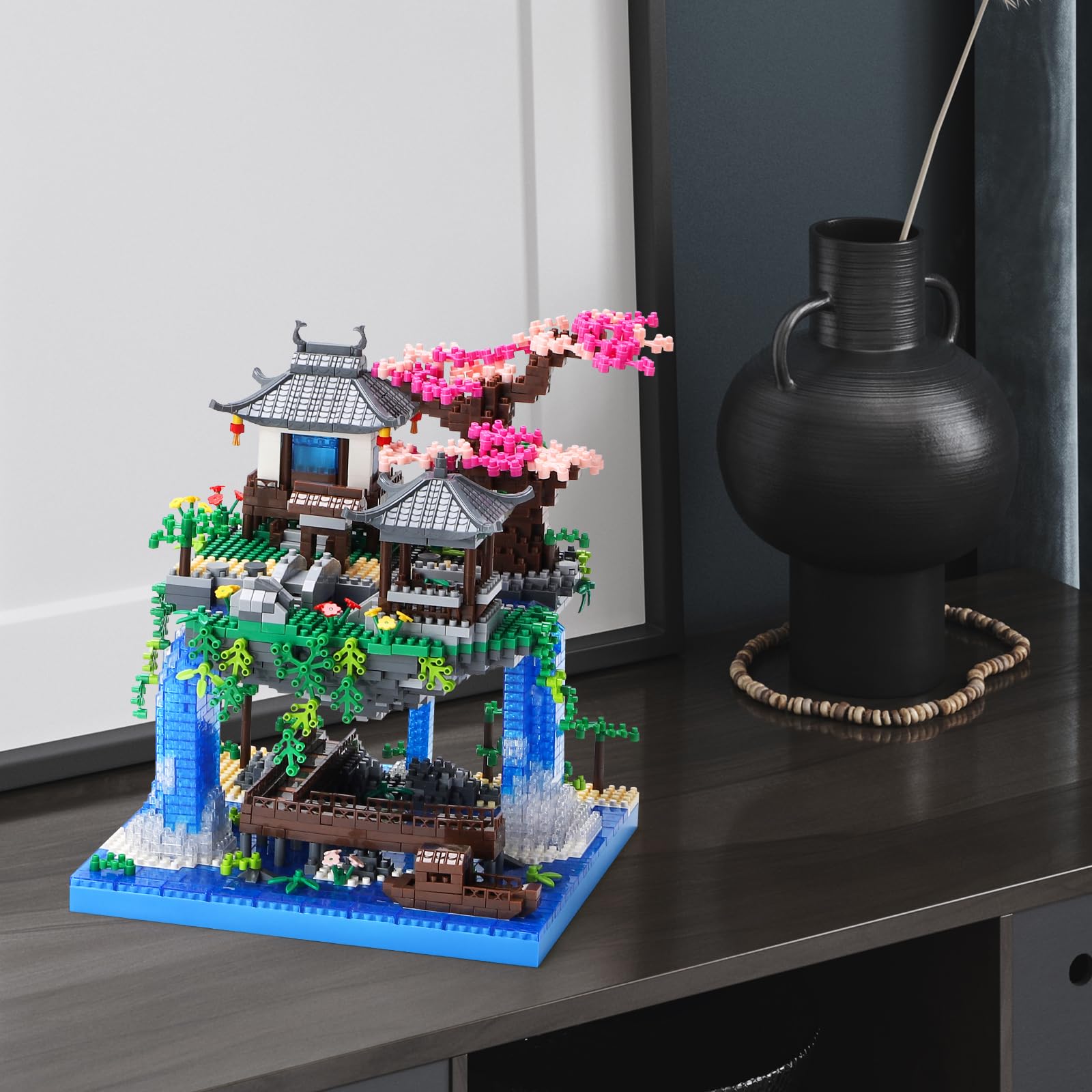 Cherry Blossom Bonsai Tree House Building Block Sets 3320PCS Chinese Architecture of Peach Blossom Micro Mini Building Set Toy Gift for Kids Adults