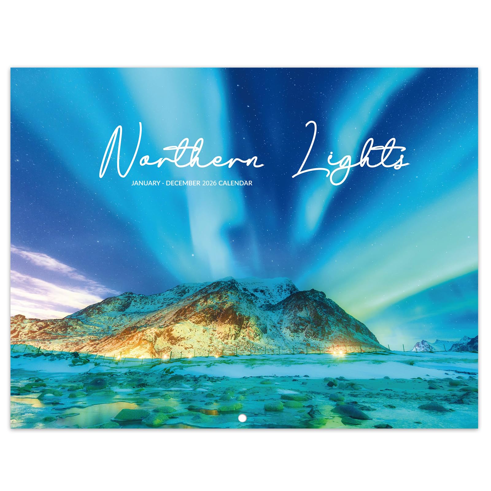 2026 Wall Calendar - 2026 Calendar, JAN 2026 - DEC 2026, 8.5" x 11", Calendar 2026, 2026 Wall Calendar 12 Months with Unruled Blocks (1.5" x 1.4") + Thick Paper - Northern lights