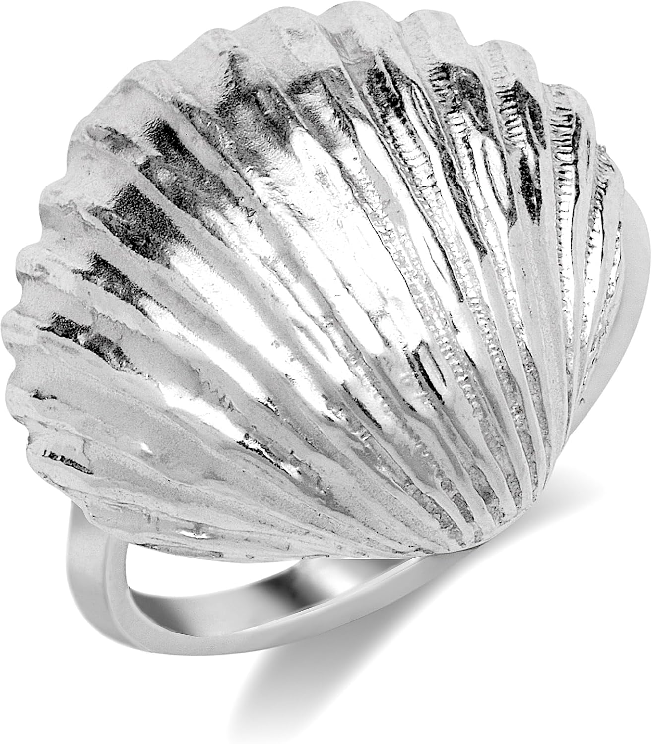 Better Jewelry Scallop Sea Shell .925 Sterling Silver Statement Ring for Women
