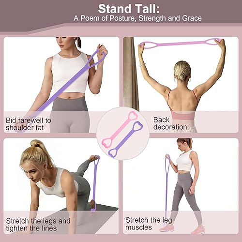 Miniatura 2 de Resistance Bands, Figure 8 Resistance Band, 4 Pack - Latex-Free Exercise Bands for Home Gym, Strength Training & Physical Therapy | Yoga, Pilates,