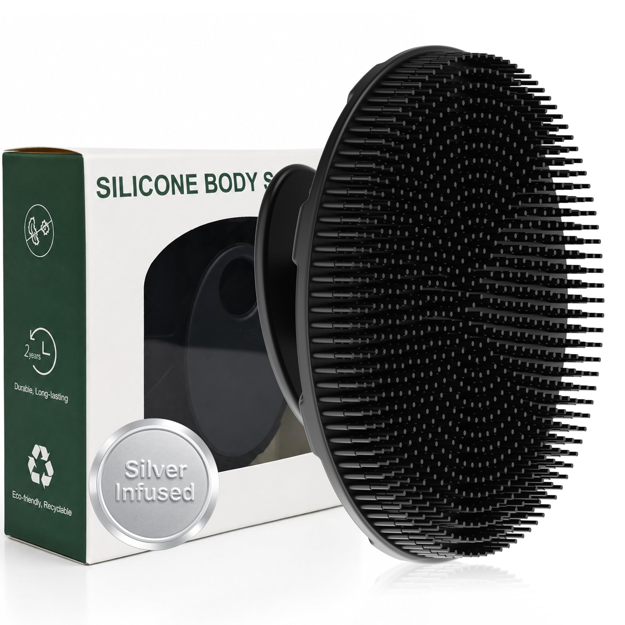 Soft Silicone Body Scrubber - Black -16 Soft Silicone Body Scrubber - Black -16