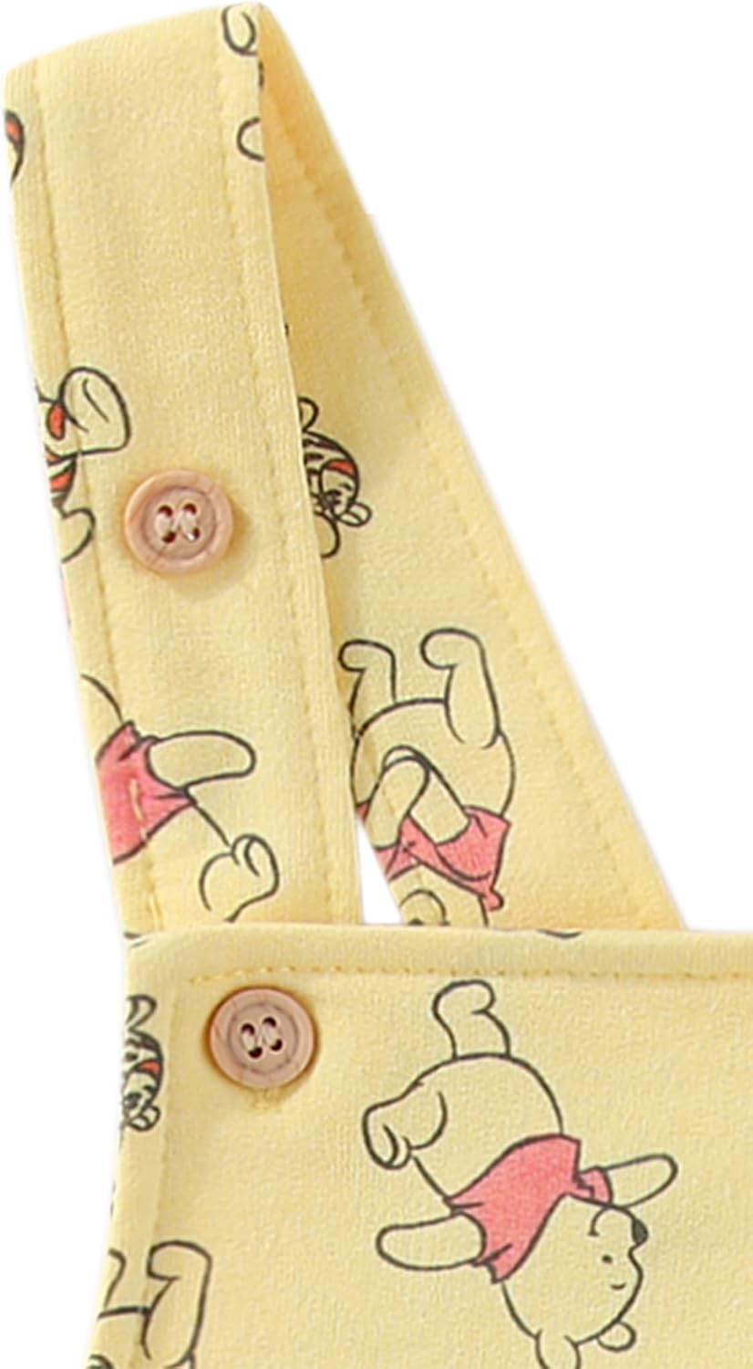 Disney Winnie the Pooh Baby Boys French Terry Shortall Overalls T-Shirt and Hat 3-Piece Set for Infants - Image 6