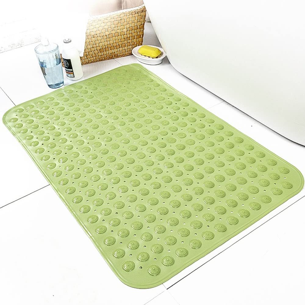 Tapis de bain anti-slip en PVC vert herbe 40x100 cm pour baignoire sécurisée
