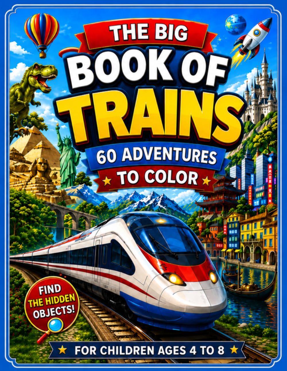 The Big Book of Trains Coloring Book: 60 Railway Adventures Seen from the Driver's Cab | Hidden Object Missions for Kids Ages 4–8 (Take the Controls! — The Big Coloring Book)