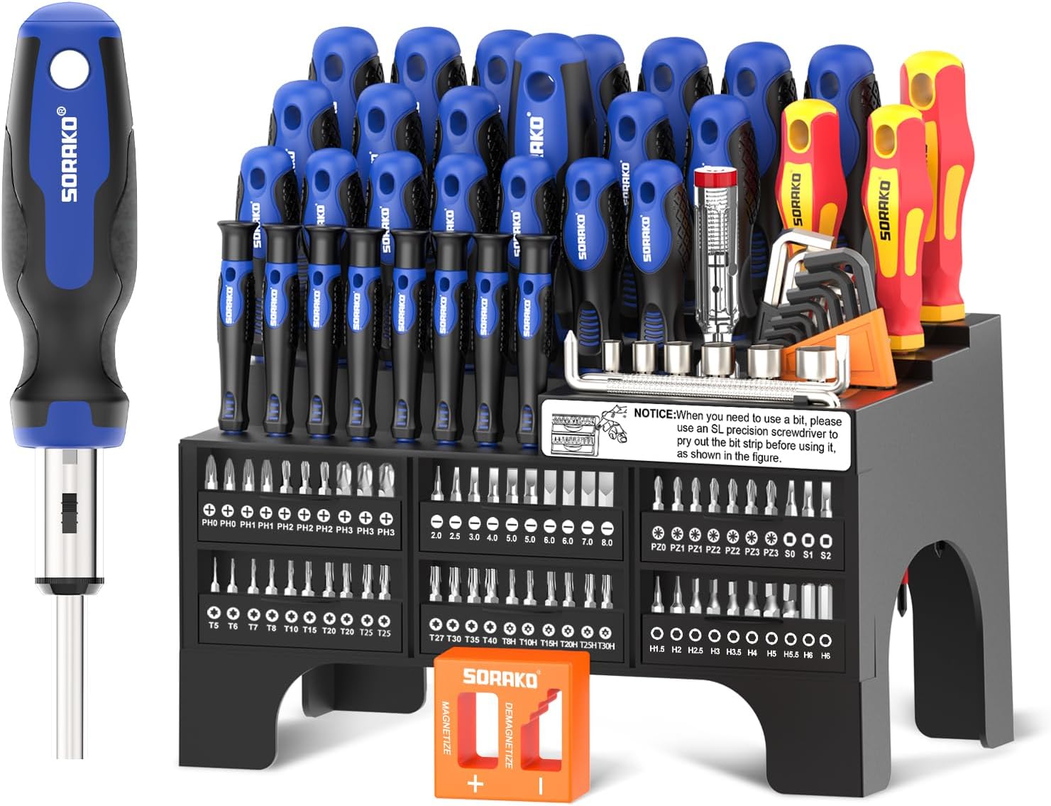 SORAKO 118Pcs lot tournevis magnétique, comprenant un kit tournevis à ...