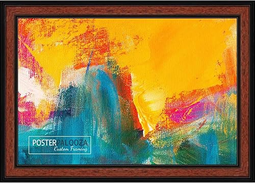 Miniatura 6 de Marco de fotos de madera tradicional de nogal de 16 x 24 pulgadas con plexiglás acrílico UV, parte trasera de tablero de espuma y accesorios