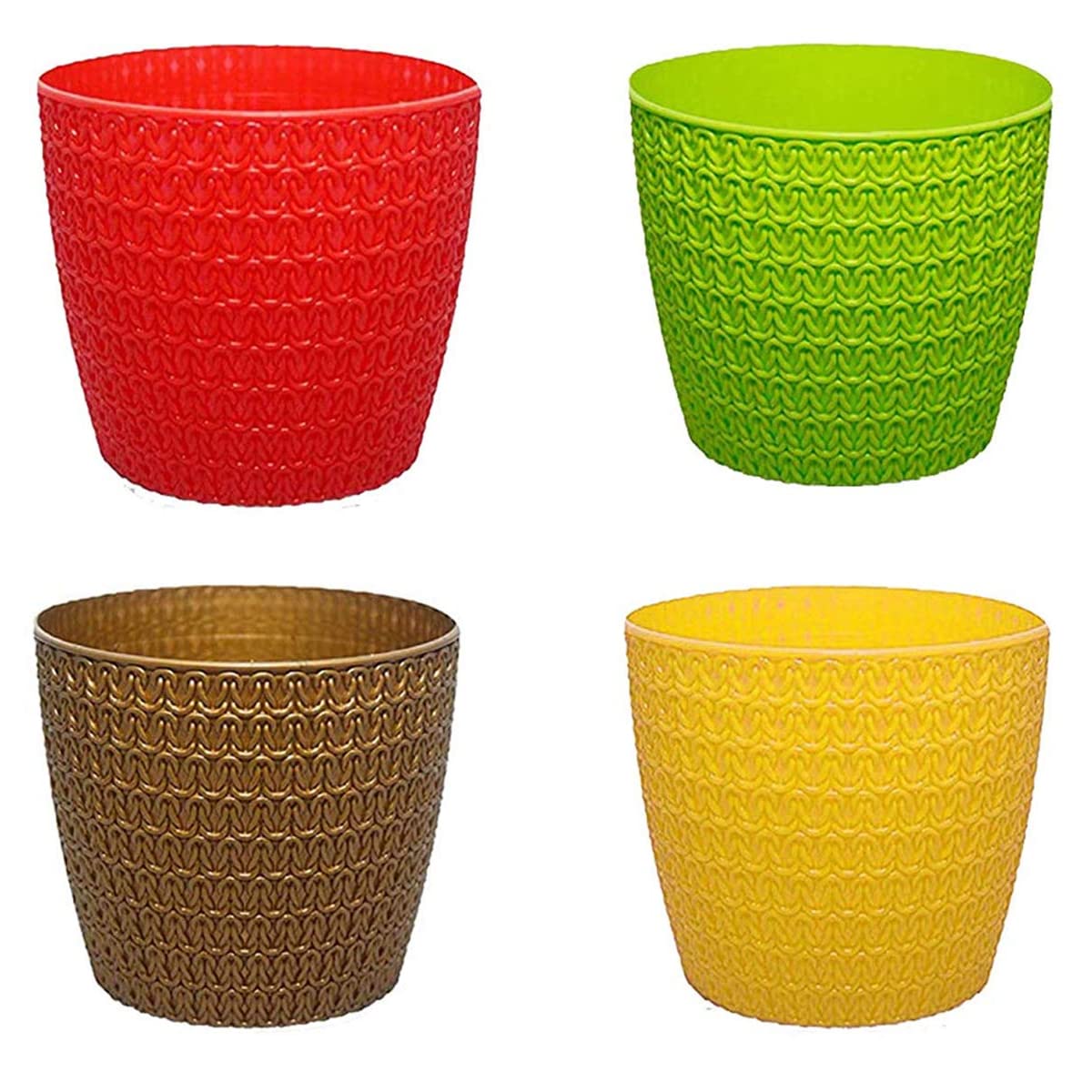 Amazon Brand - Umi Decorative Indoor and for Outdoor Flower Pots/Planters, Table Top Decorative Pot (Pack of 4) (Multicolored Pots) (7.5 x 6.5 Inch). (B09SHWVH29) Amazon Price History, Amazon Price Tracker
