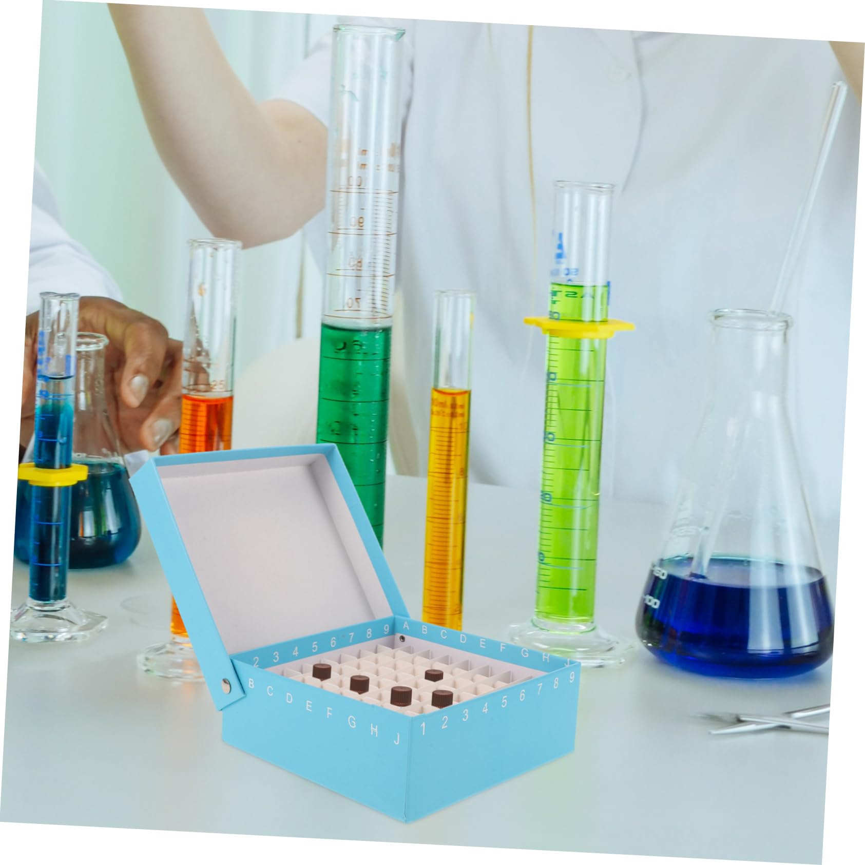 PRETYZOOM 5 Pezzi Scatola per tubi criogenici organizzatore del congelatore riutilizzabile laboratorio supporto per provette da centrifuga contenitore tubolare plastica