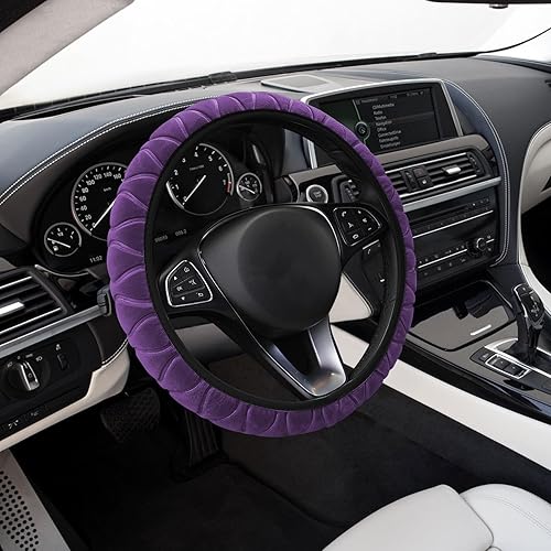 Miniatura 10 de Bling - Funda de cuero suave para volante, 15 pulgadas, protector elástico para volante de automóvil con diamantes de imitación coloridos, protector